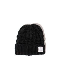 Cable knit cap BLACK