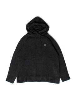 Knit hoodie BLACK