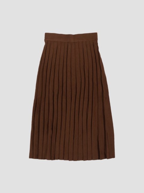 Knit pleated skirt BROWN