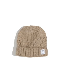 Pattern knit cap BEIGE