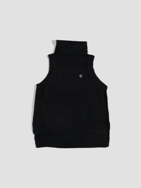 Air yarn knit vest BLACK