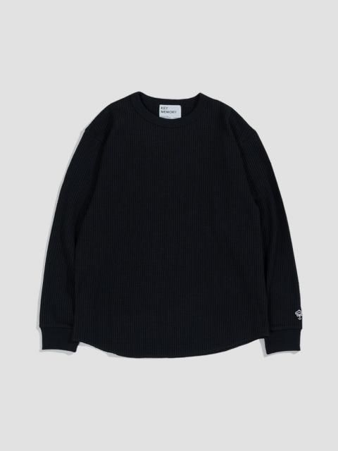 Waffle long shirts BLACK