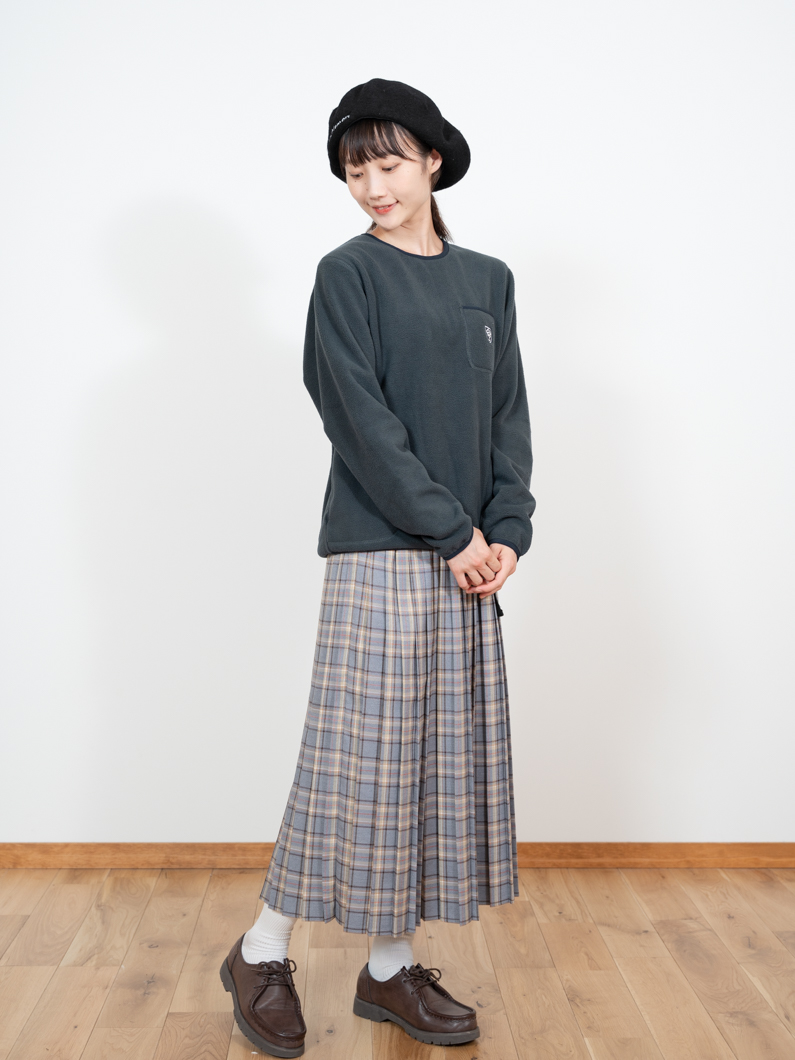 Climbing check skirt GRAY | 鎌倉生まれのKEYMEMORY(キー Climbing check skirt GRAY | 鎌倉生まれのKEYMEMORY(キー