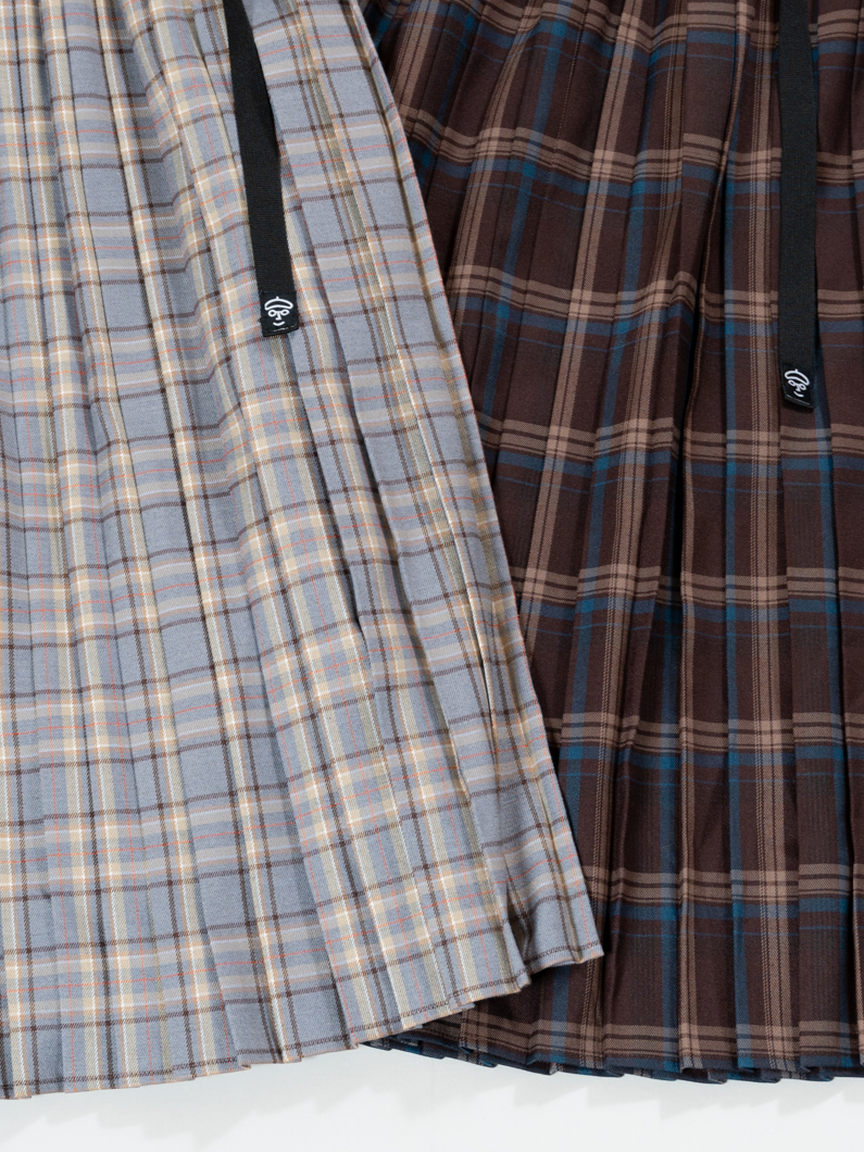 Climbing check skirt BROWN | チェック柄のプリーツスカート - KEY