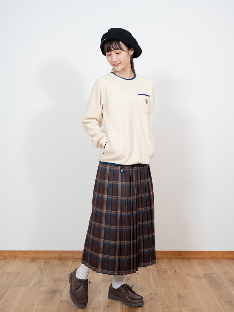 ユニークチェックプリーツミディアムスカート | ファッション