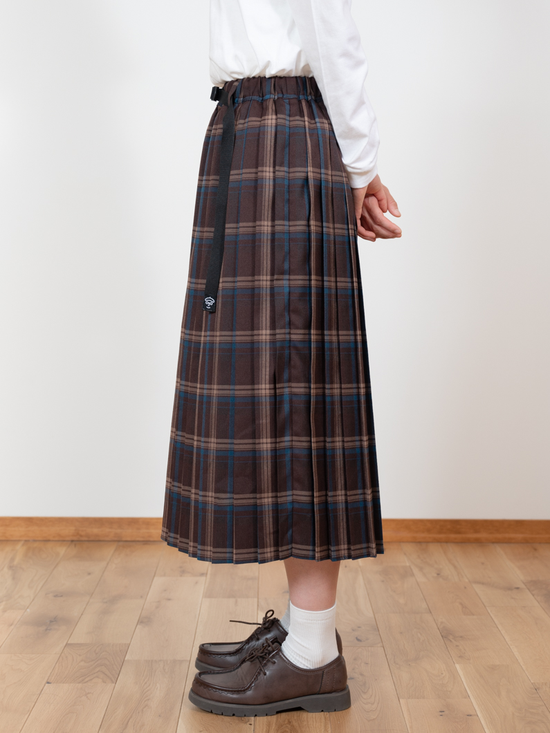 Climbing check skirt BROWN | チェック柄のプリーツスカート - KEY