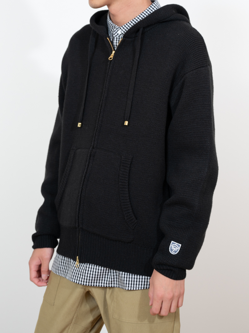 Milanorib zip hoodie BLACK | 鎌倉生まれのKEYMEMORY（キーメモリー