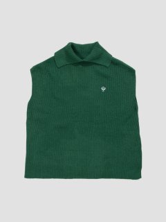 Collar knit vest GREEN