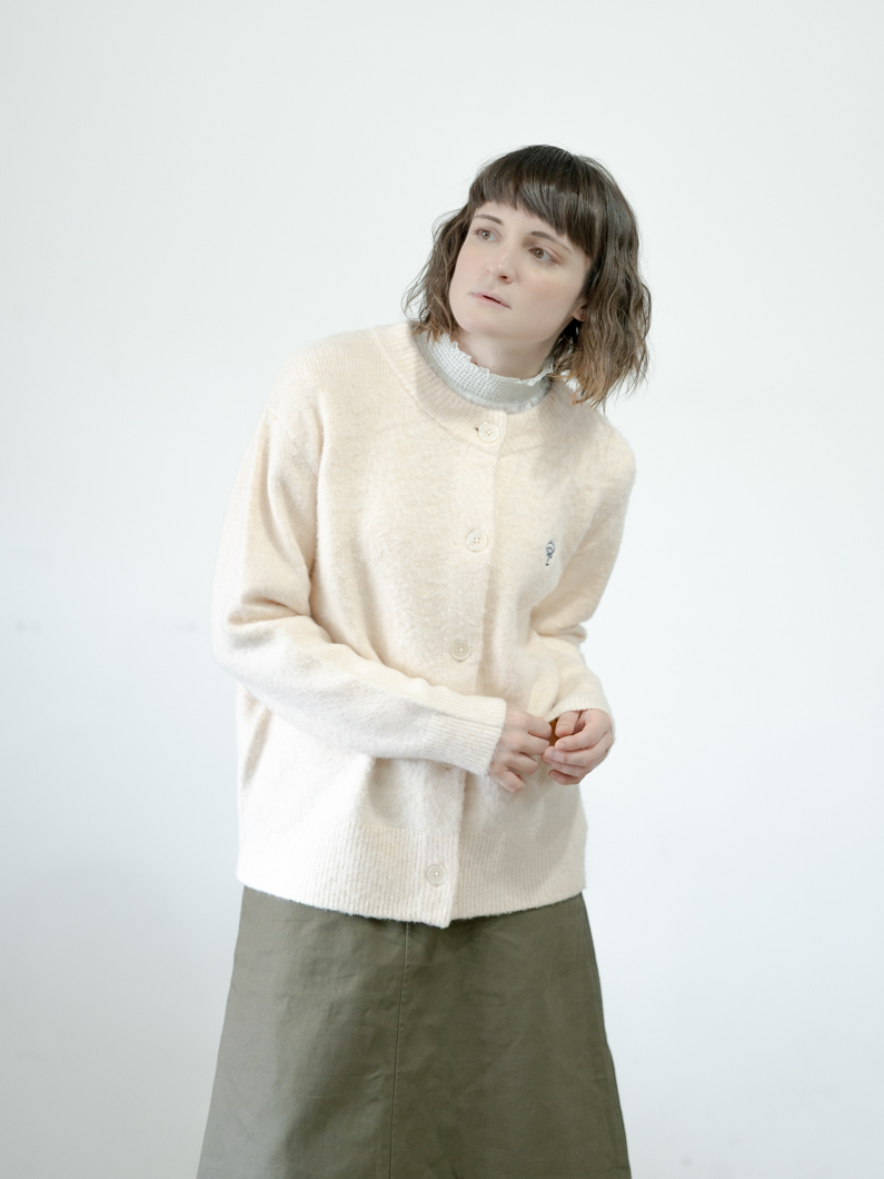 Shaggy knit cardigan IVORY | KEYMEMORY シャギーニットの