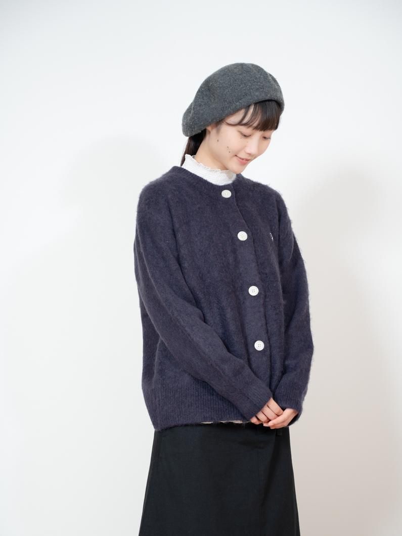 Shaggy knit cardigan NAVY | やわらかなシャギーニットのカーディガン