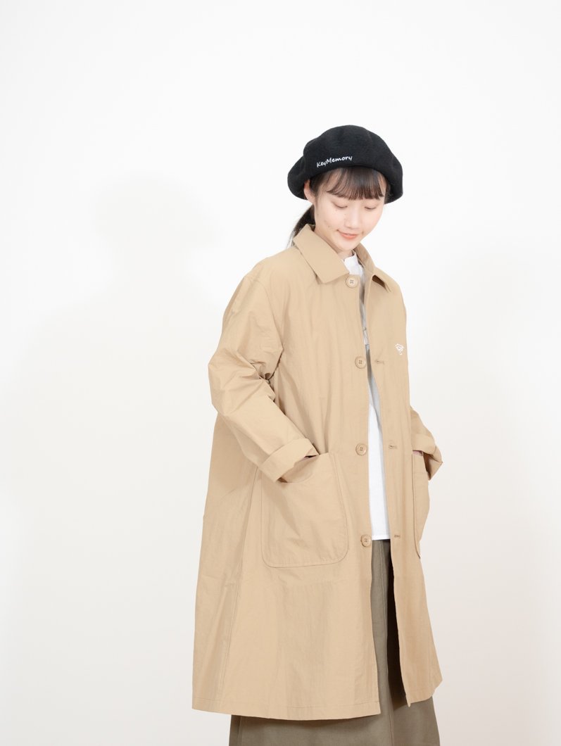 Nylon soutien collar coat BEIGE | オフィスカジュアルにも