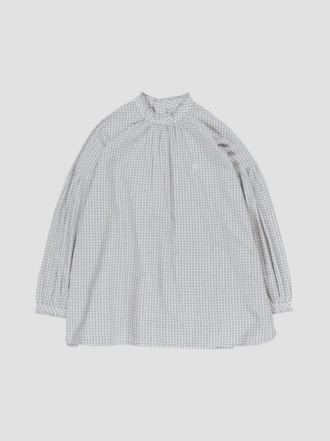 Gingham check blouse GREIGE