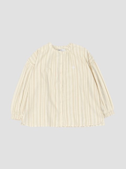 Stripe frill blouse YELLOW