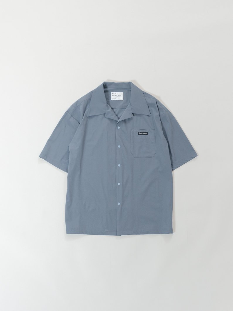 KEYMEMORY オープンカラーシャツ BLUE | 夏のリゾート向け速乾性シャツ