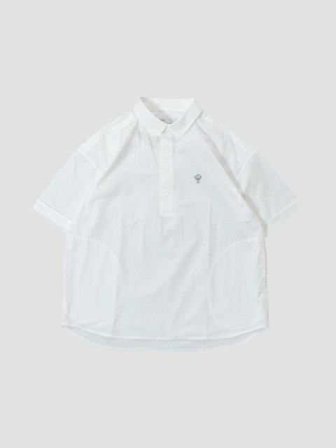 Snap pullover short shirts WHITE
