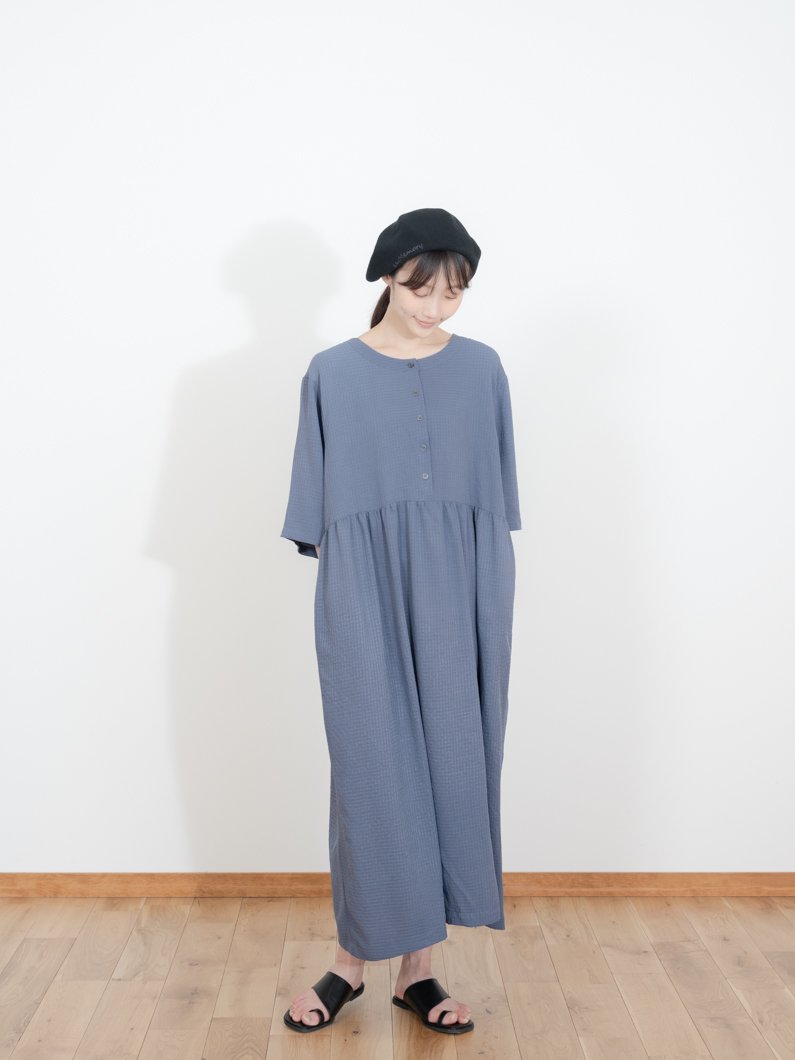 鎌倉 キーメモリー Denim jumper dress ワンピース　ボタン Denim jumper dress NAVY | キーメモリー - KEY MEMORY Online
