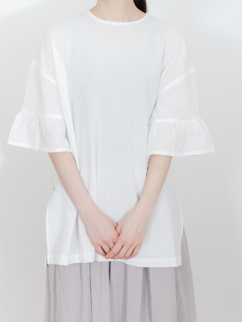 KEYMEMORY フリル sleeve blouse | WHITE - KEY MEMORY Online Shop