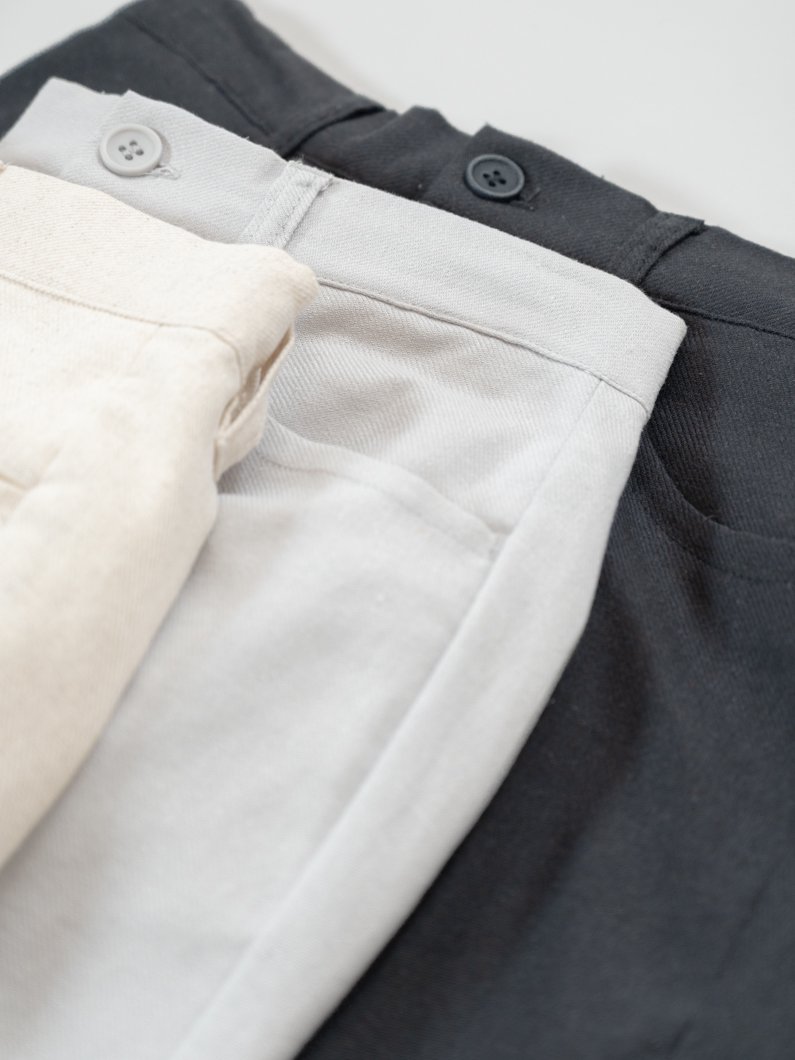 KEYMEMORY Cotton Linen Pants IVORY | ユニセックスゆったり