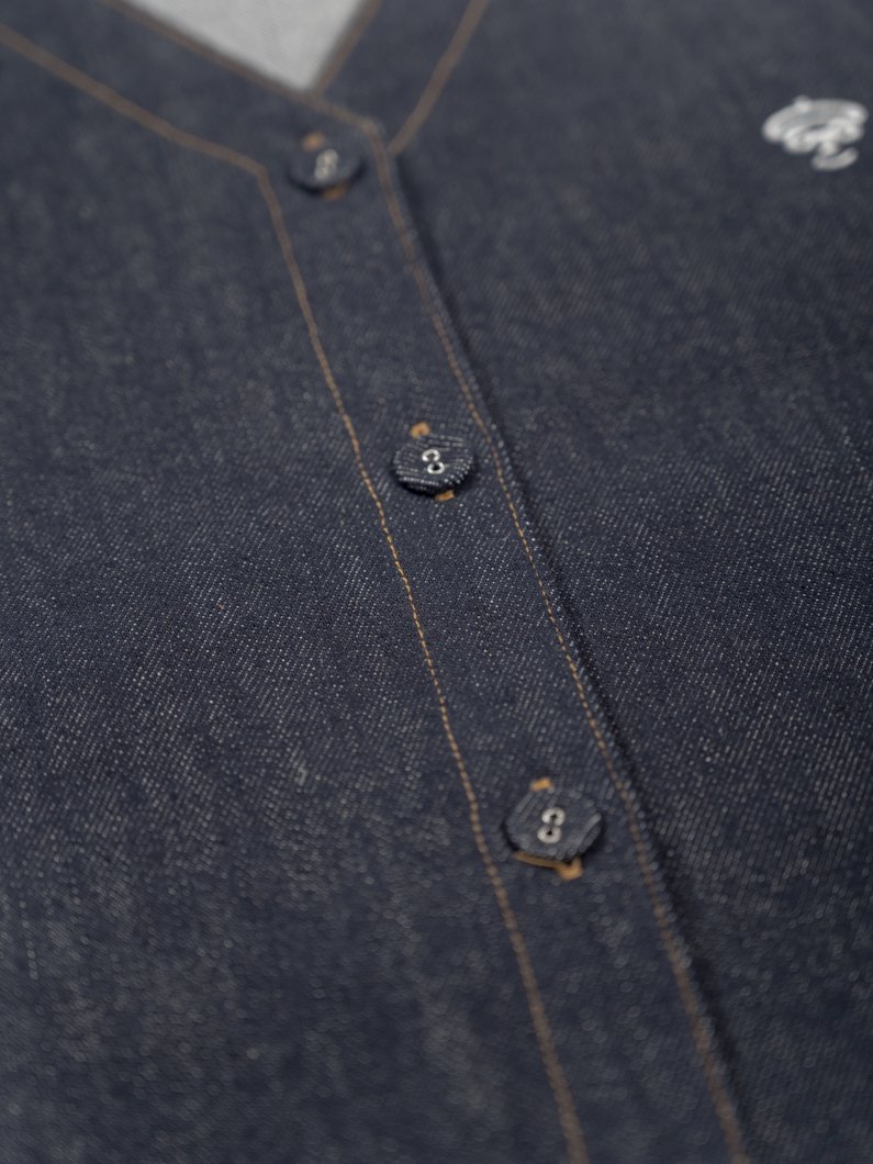 鎌倉 キーメモリー Denim jumper dress ワンピース　ボタン 鎌倉 キーメモリー Denim jumper dress ワンピース ボタン