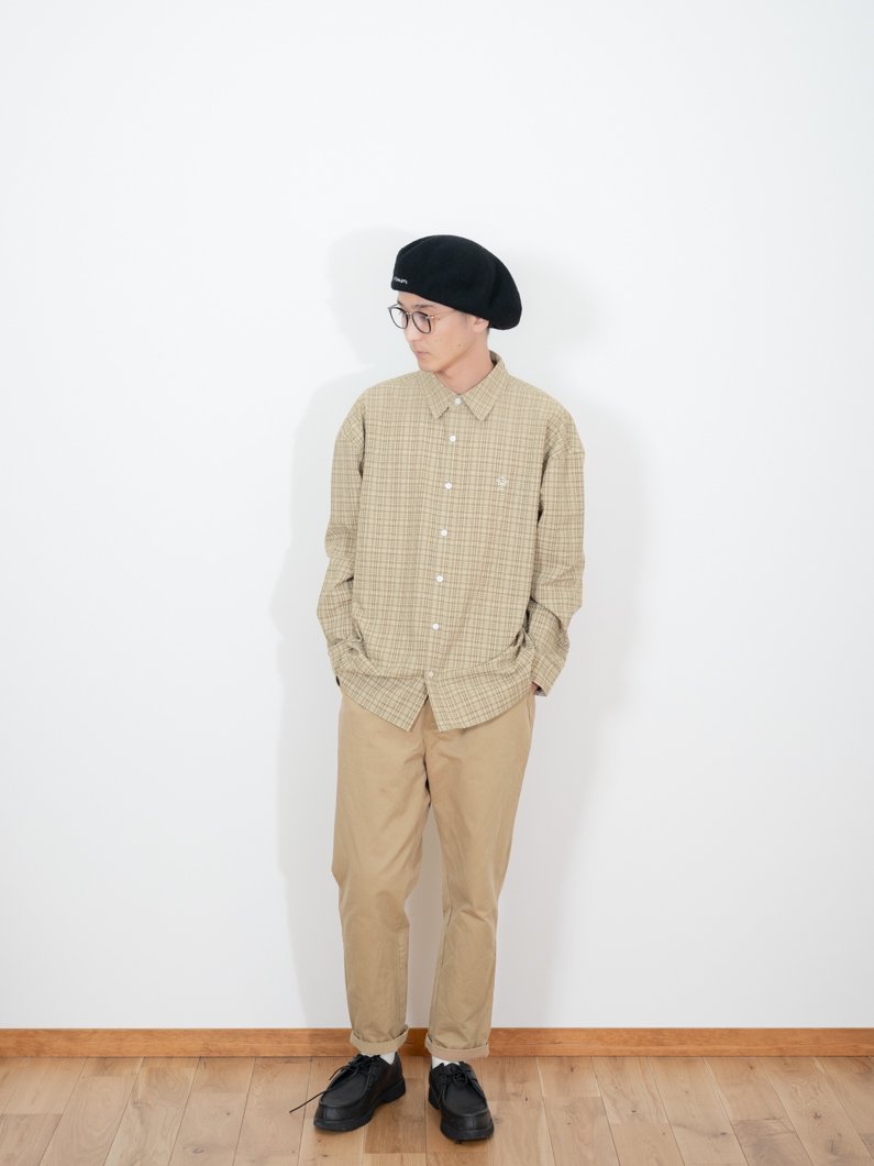 【 aoyama 別注】ANSNAM シルクシアサッカーチェックシャツ WETTEMPT シャツ SEERSUCKER LS CHECK SHIRT / シアサッカーLS