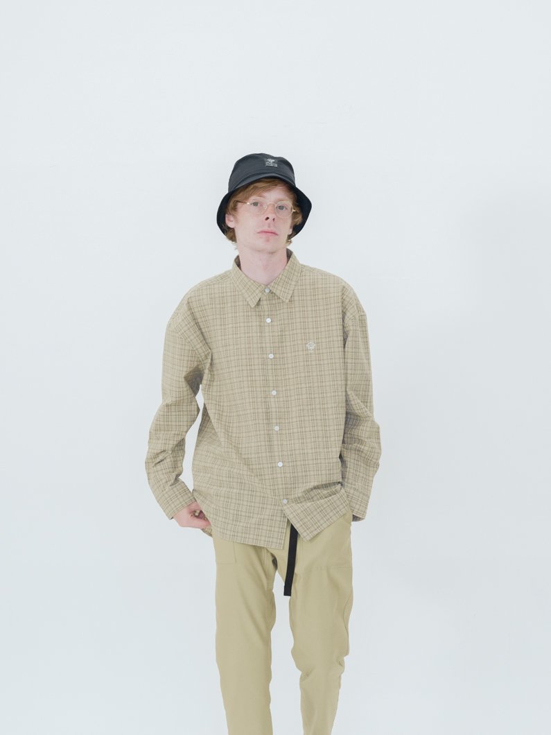 シアサッカーチェックシャツ | GREEN - KEY MEMORY Online Shop