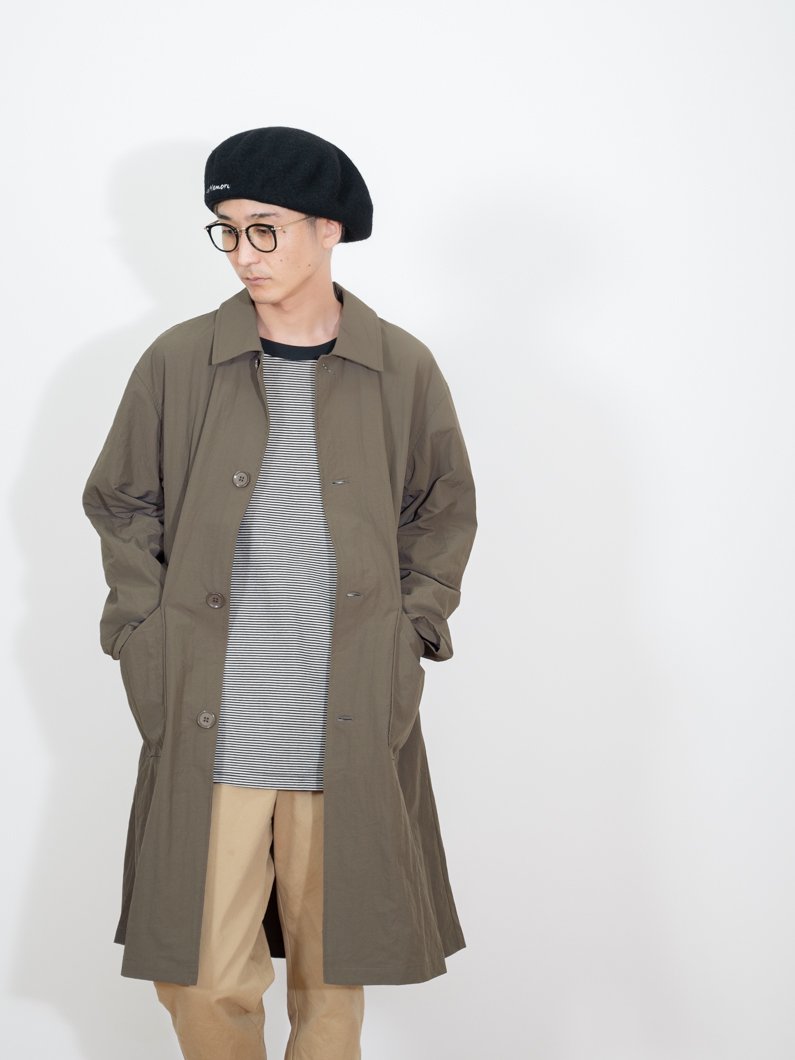 ナイロン ステンカラーコート | KHAKI - KEY MEMORY Online Shop