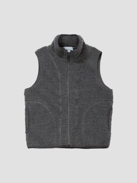 Stand collar boa vest C.GRAY