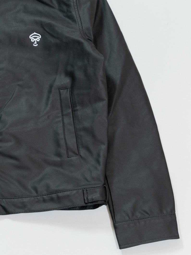ノーカラー レザージャケット シープレザー ノーカラージャケット