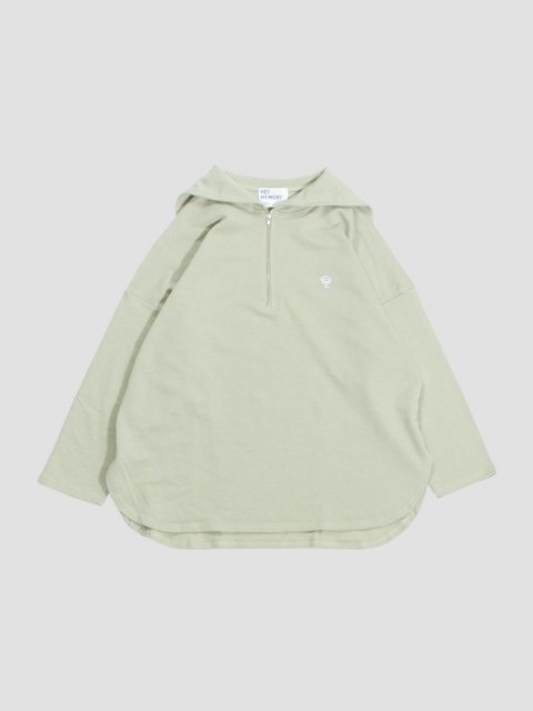 Cotton zipup pullover OLIVE