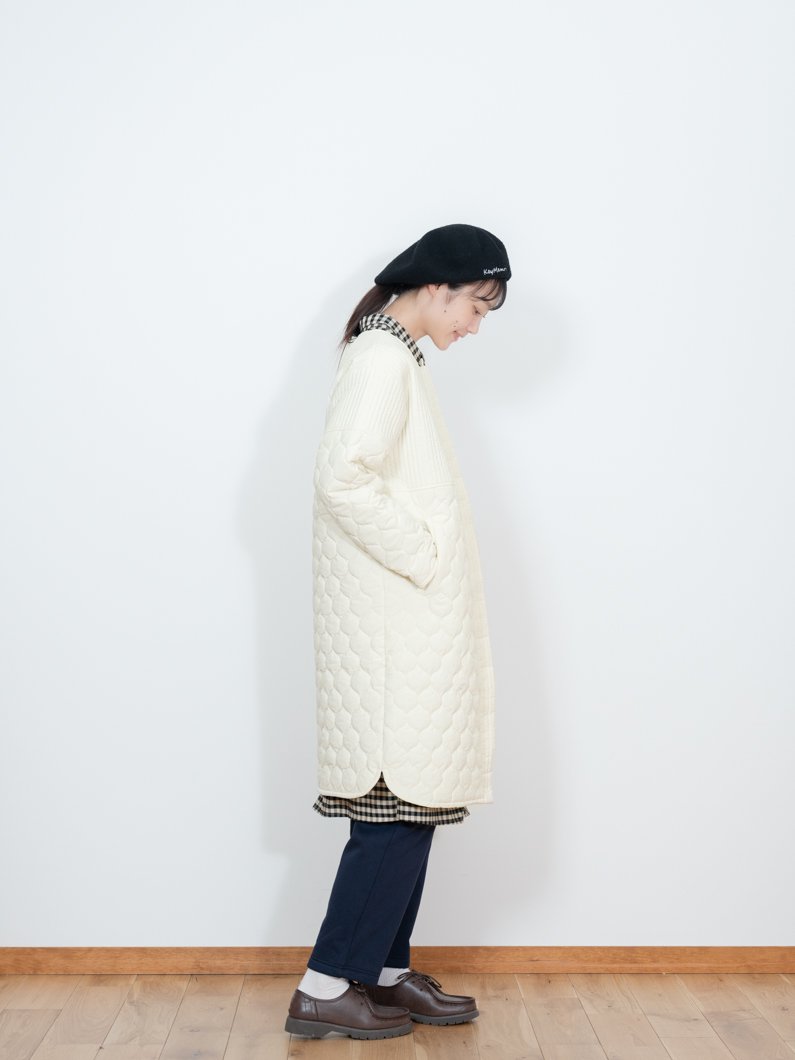キルトロングコート | IVORY - KEY MEMORY Online Shop｜鎌倉
