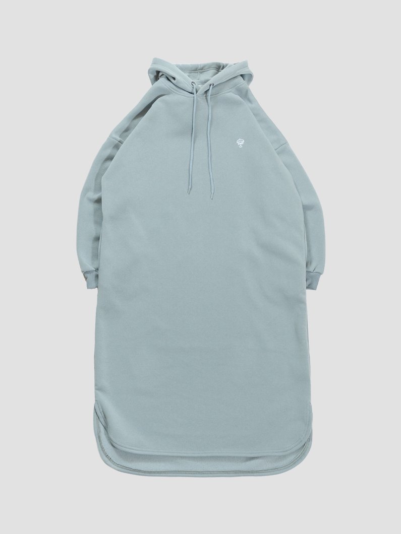 Wool lining hoodie dress | BLUE - KEY MEMORY Online Shop