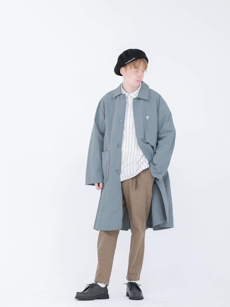 Nylon soutien collar coat | BLUE - KEY MEMORY Online Shop