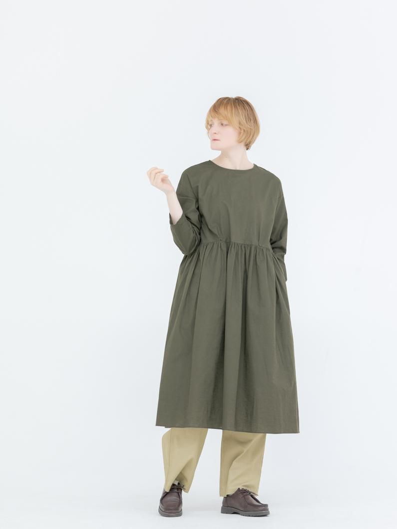 Front tuck dress KHAKI | ワンピース - KEY MEMORY Online Shop｜鎌倉