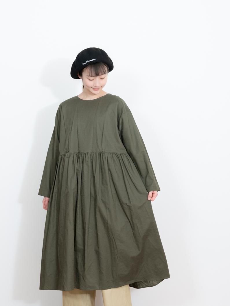 Front tuck dress KHAKI | ワンピース - KEY MEMORY Online Shop｜鎌倉
