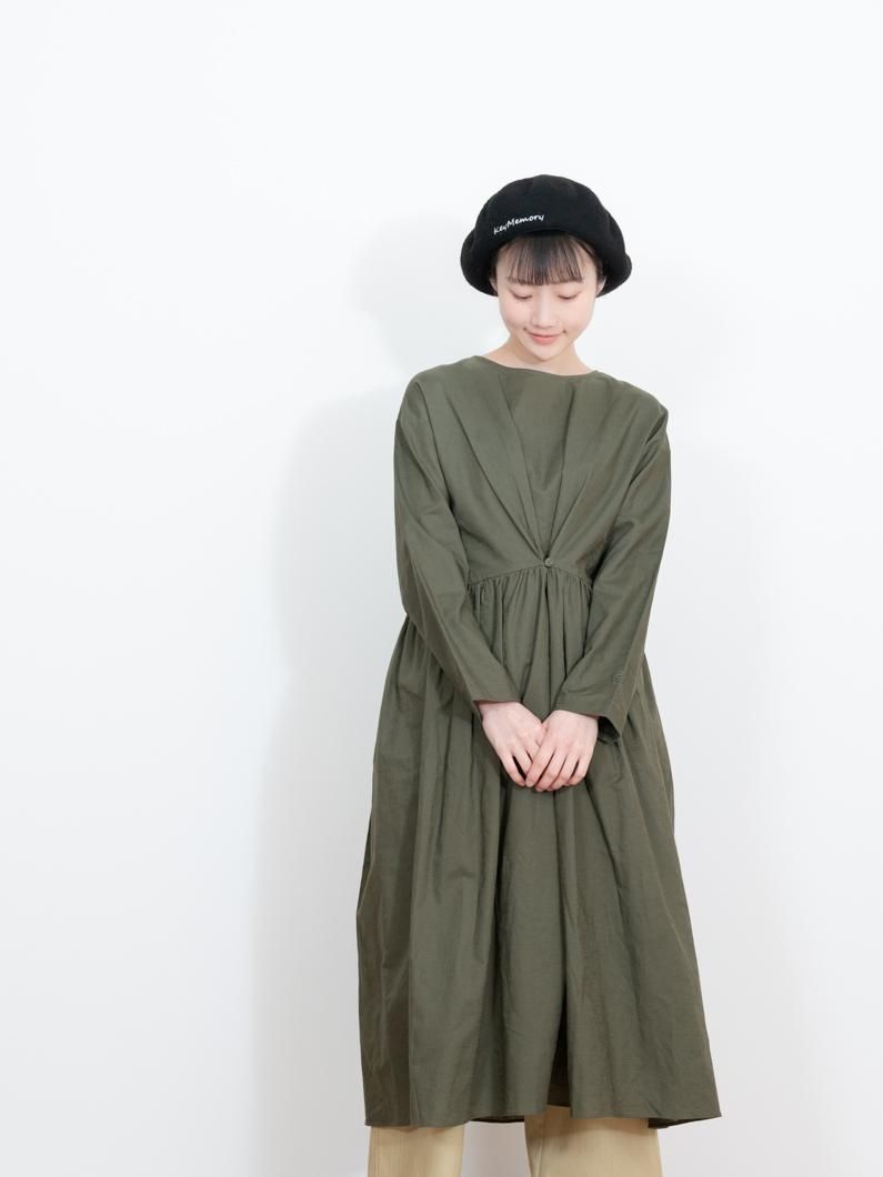 Front tuck dress KHAKI | ワンピース - KEY MEMORY Online Shop｜鎌倉