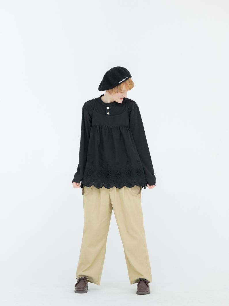 スカラップレースキャミソール | ブラック - KEY MEMORY Online Shop