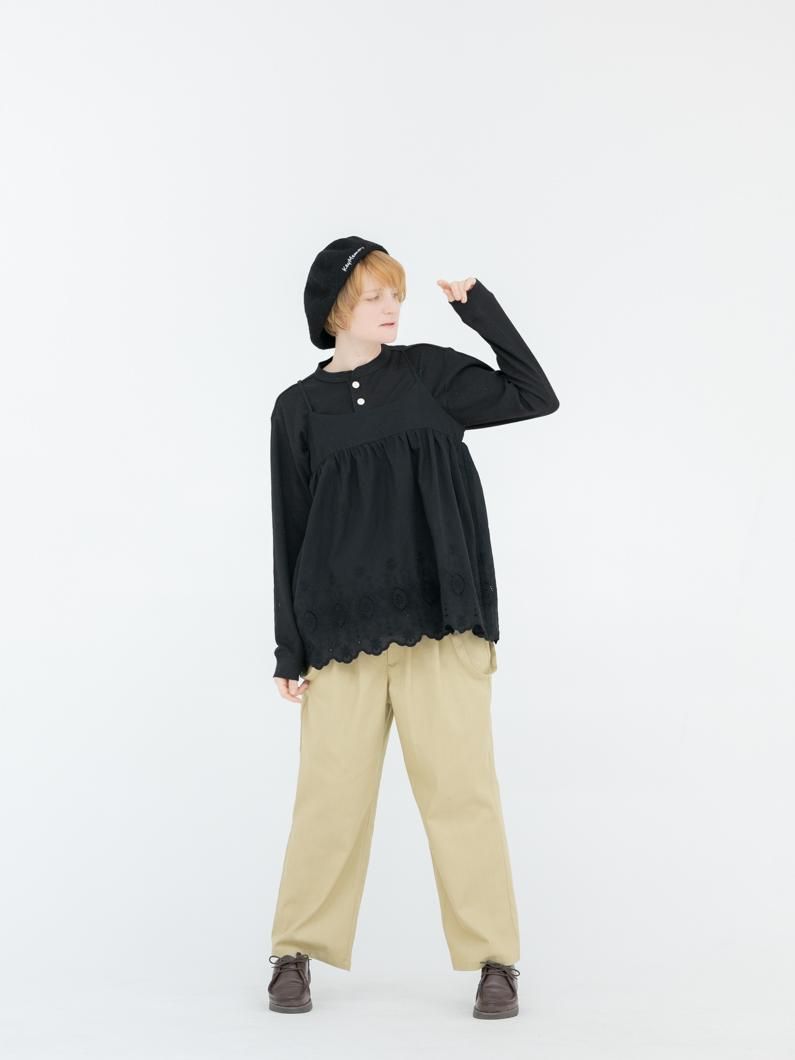 スカラップレースキャミソール | ブラック - KEY MEMORY Online Shop