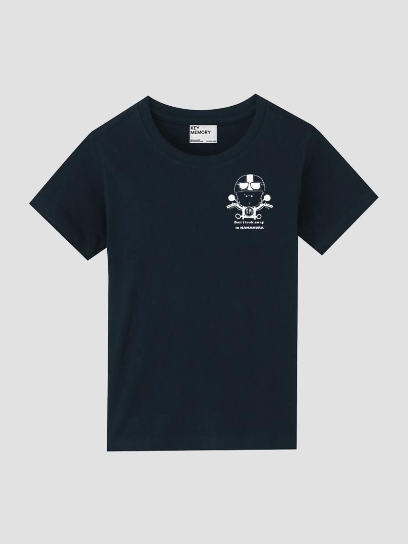 犬と猫のイラストTシャツ-ネイビー ｜鎌倉ブランド｜KEY MEMORY