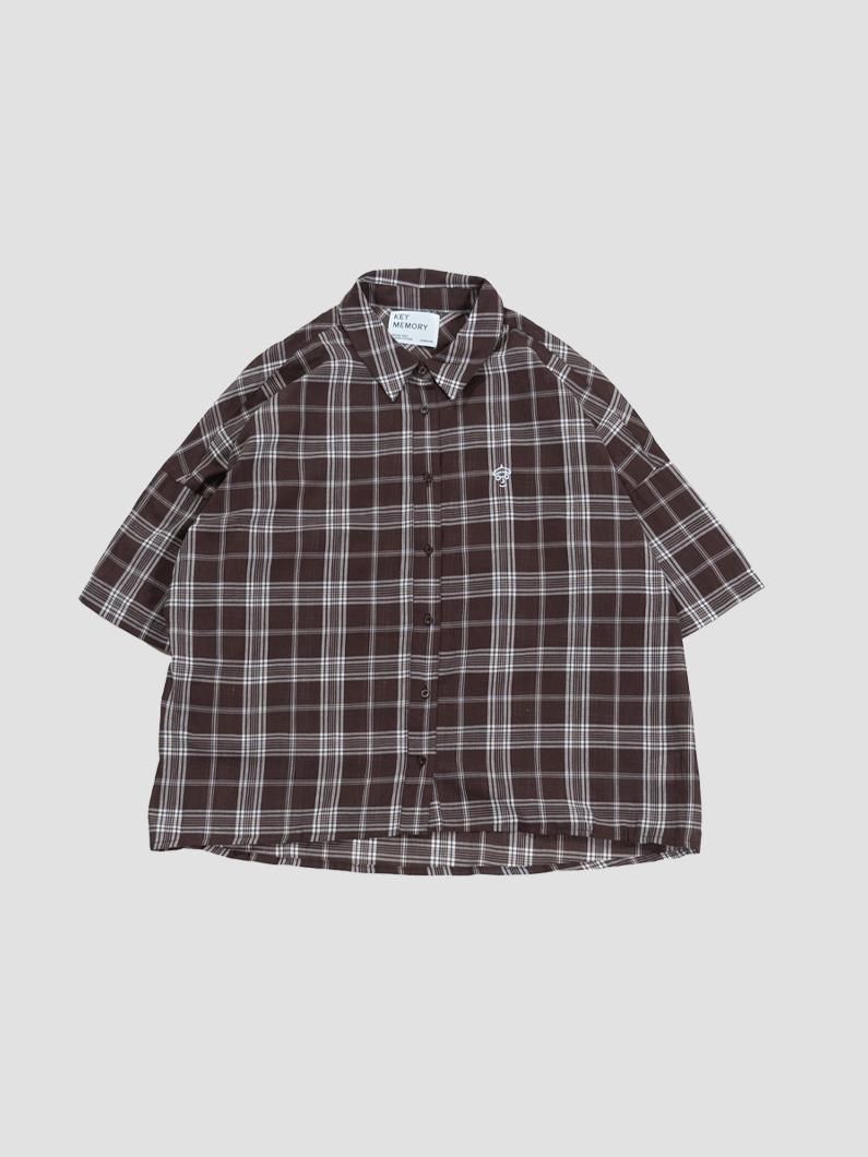 ライト チェック ブラウス | BROWN - KEY MEMORY Online Shop