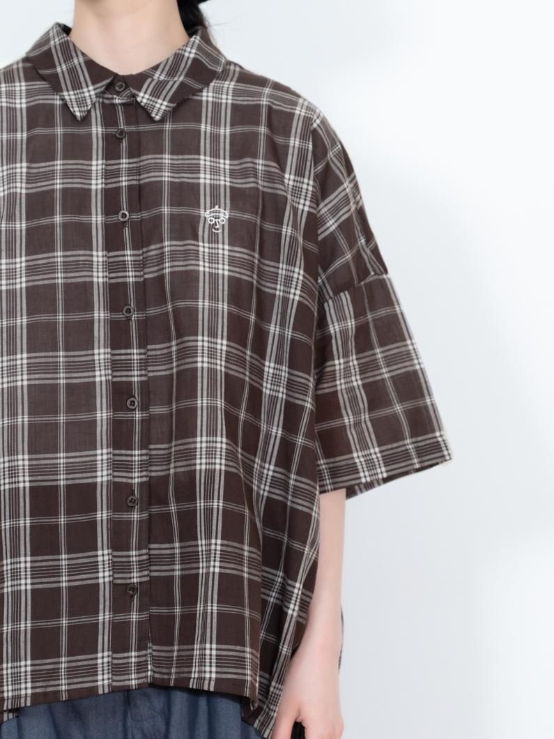ライト チェック ブラウス | BROWN - KEY MEMORY Online Shop