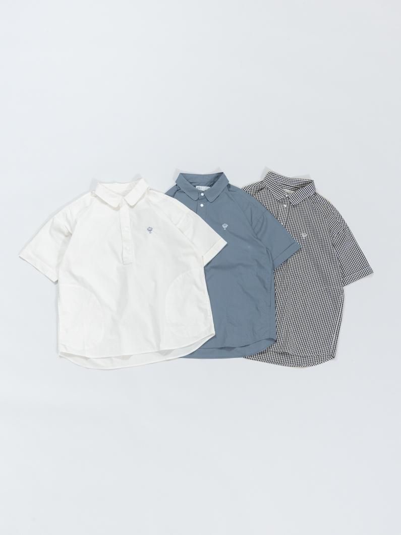 KEY MEMORY　キーメモリー　鎌倉　スナップボタンショートシャツ Snap pullover短袖シャツ|S.BLUE - KEY MEMORY Online Shop