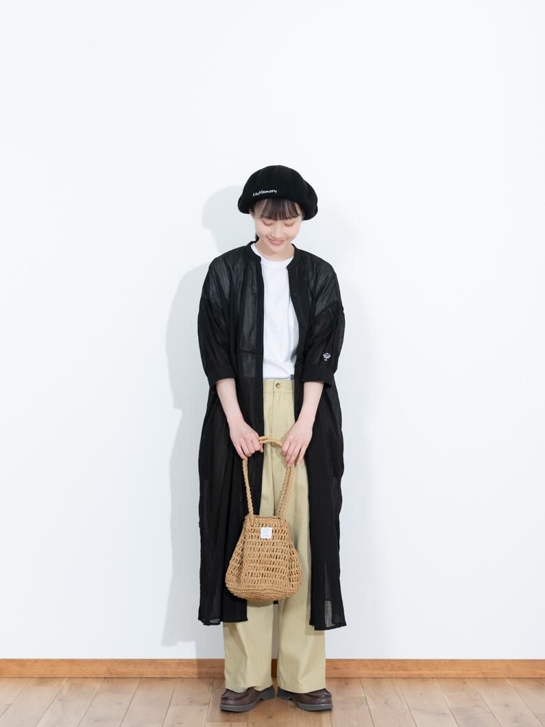【KEY MEMORY】半袖ワンピース（黒） Caftan dress BLACK |爽やかワンピース - KEY MEMORY Online
