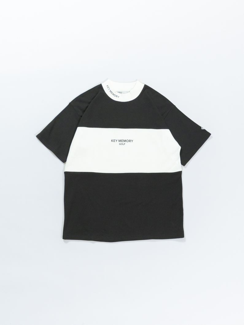 Colorblock golf mockneck | BLACK - KEY MEMORY Online Shop