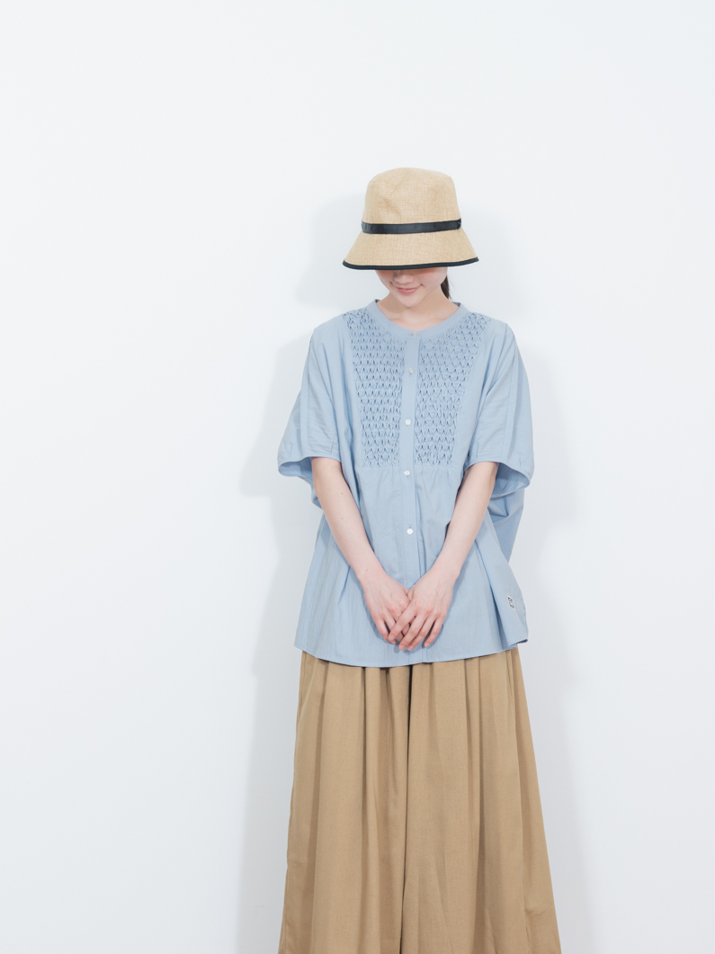 N様 Smocking denim shirts BLUE | ユニセックスオシャレ - KEY MEMORY