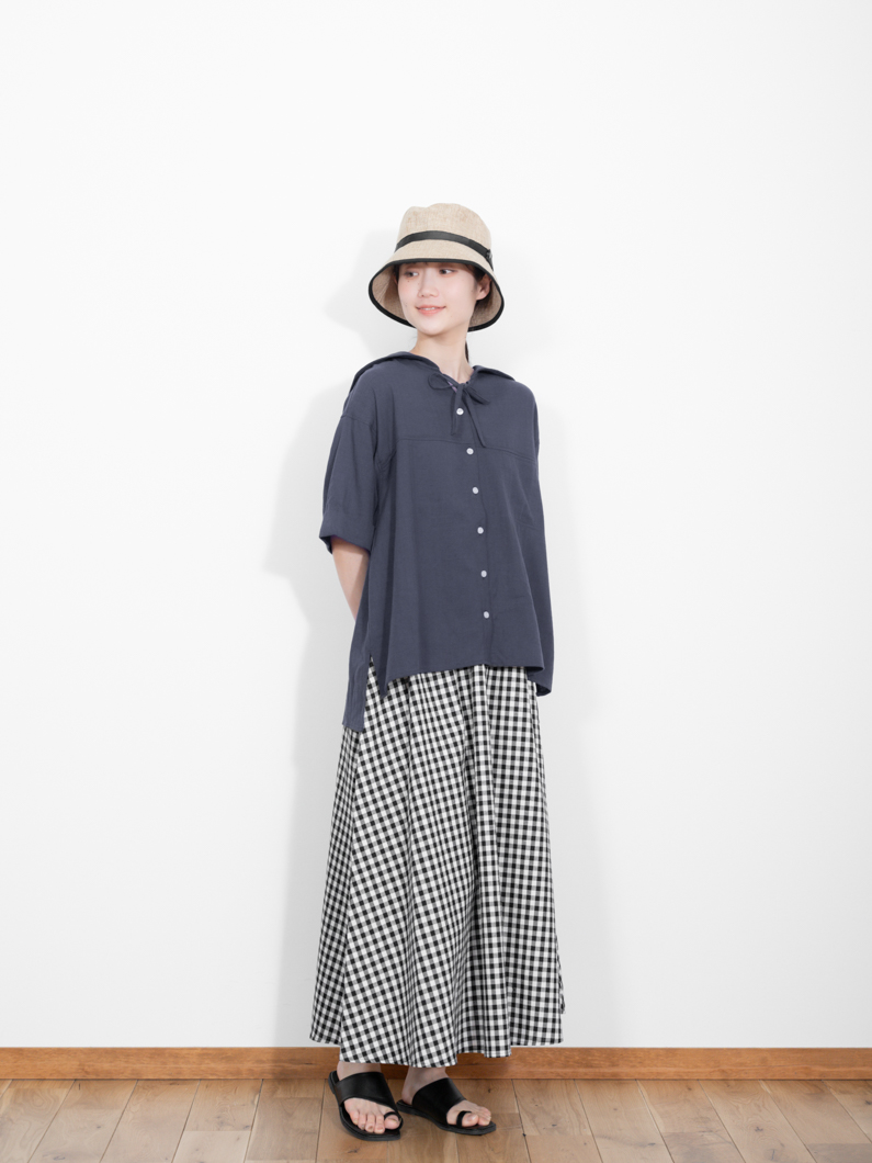 KEY MEMORY 鎌倉　キーメモリー　チュニックシャツ新品 セーラー襟ブラウス | KEYMEMORY - KEY MEMORY Online Shop