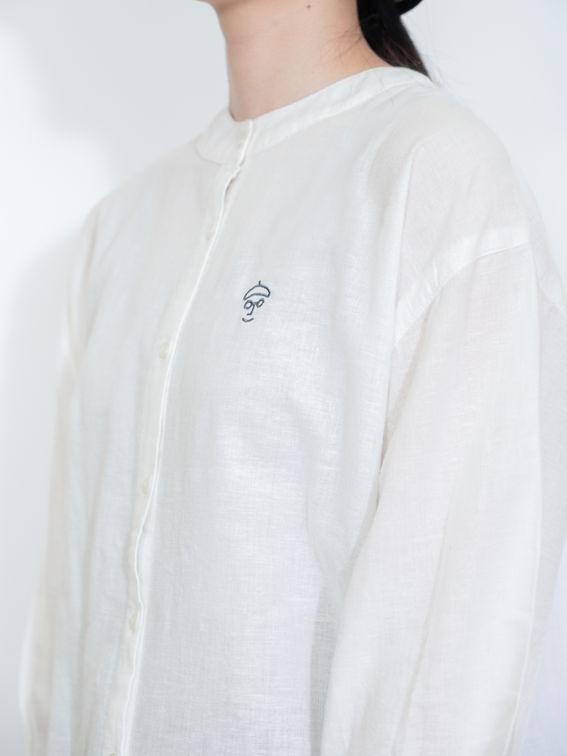 Cotton linen blouse | ホワイト - KEY MEMORY Online Shop