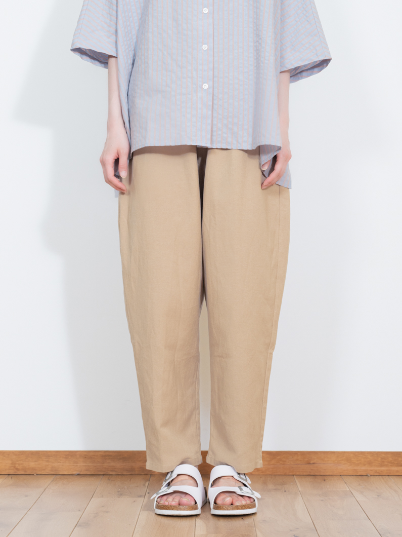 KEY MEMORY ツイルギャザーパンツ　キーメモリー　鎌倉 綿麻パンツ NAVY | KEYMEMORY - KEY MEMORY Online Shop｜鎌倉