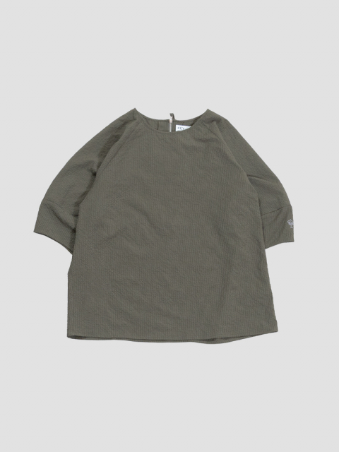Seersucker zip blouse C.GRAY