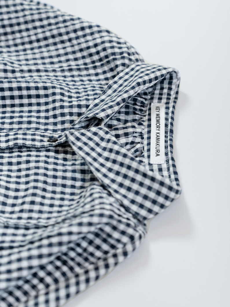 Gingham check dress NAVY | キーメモリー - KEY MEMORY Online