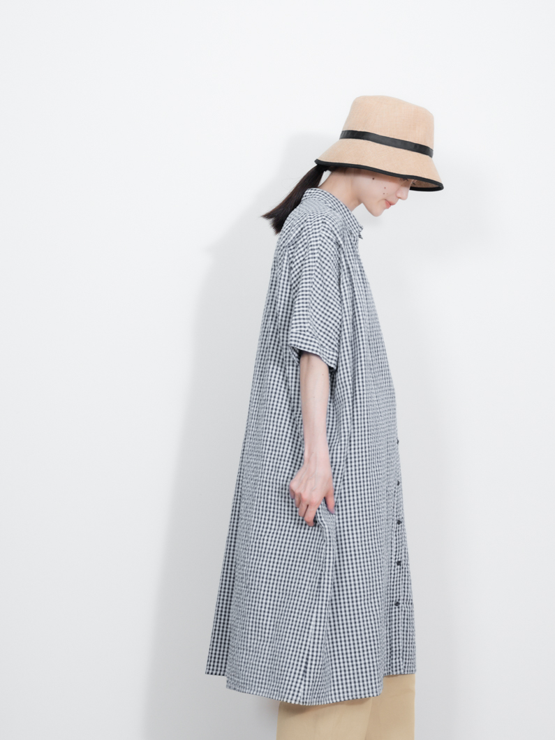 Gingham check dress NAVY | キーメモリー - KEY MEMORY Online